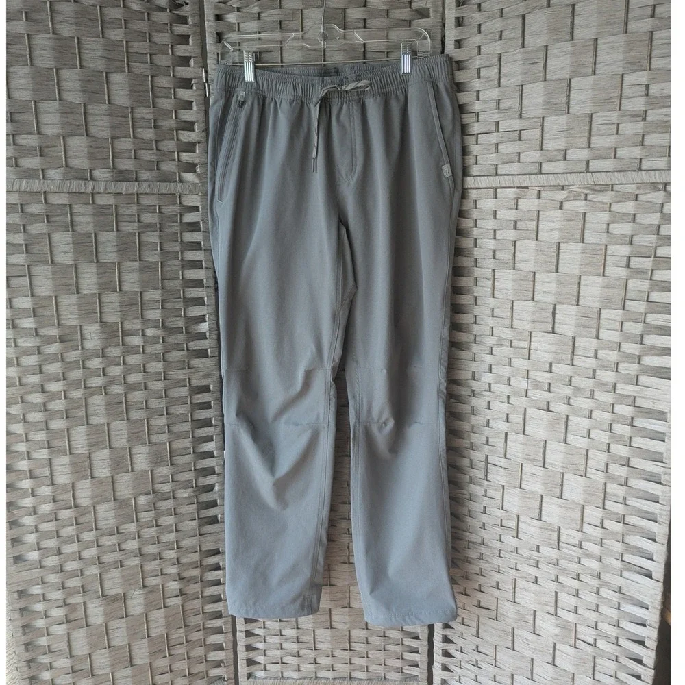 L.L.Bean Multisport Pants Grey Elastic Waist Hiking Md Performance Lightweight